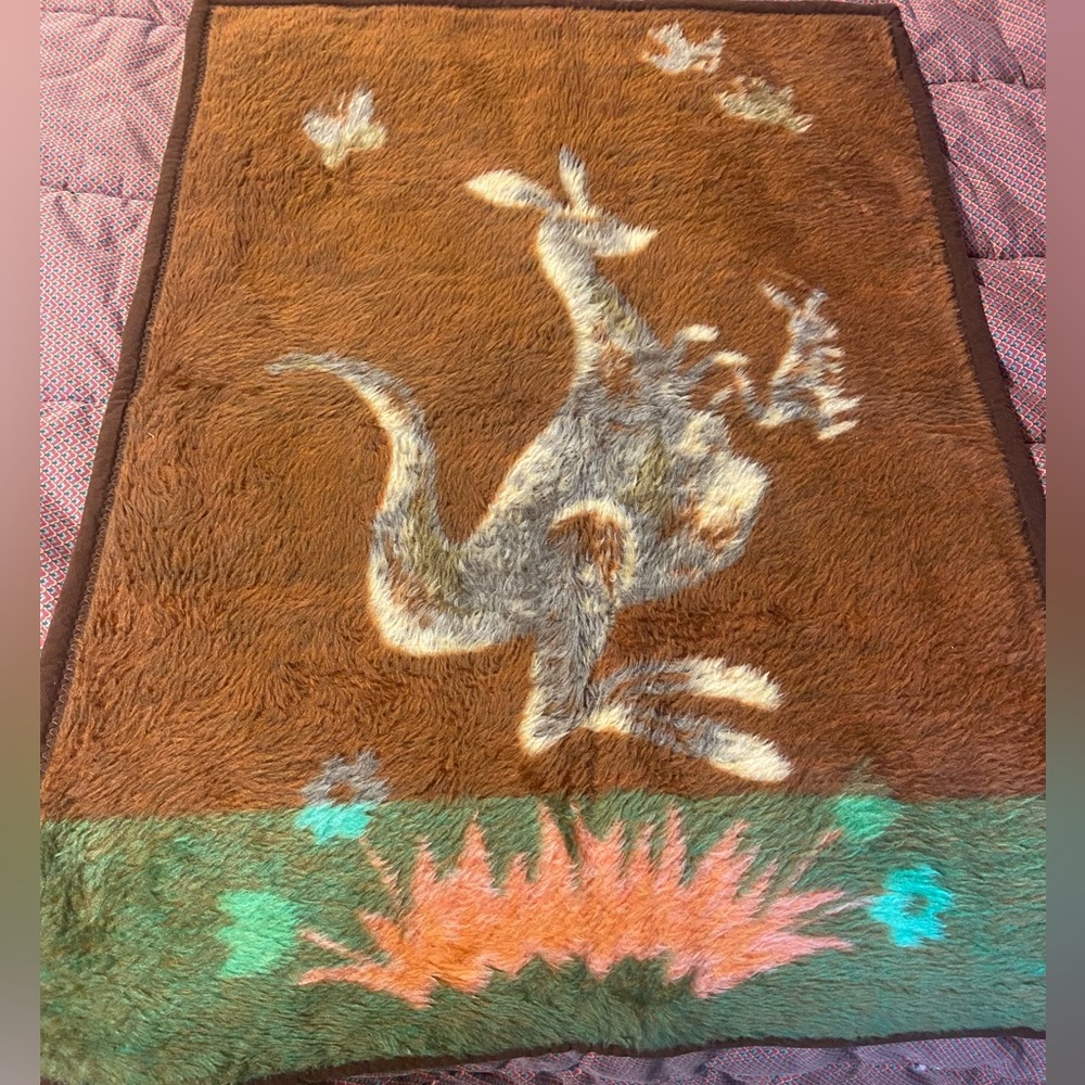 Vintage Kangaroos  Rug / Throw / Wall Hanging 30”x40” Reversible